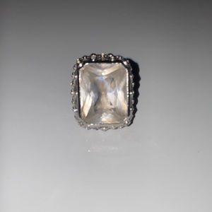 White sapphire cocktail ring